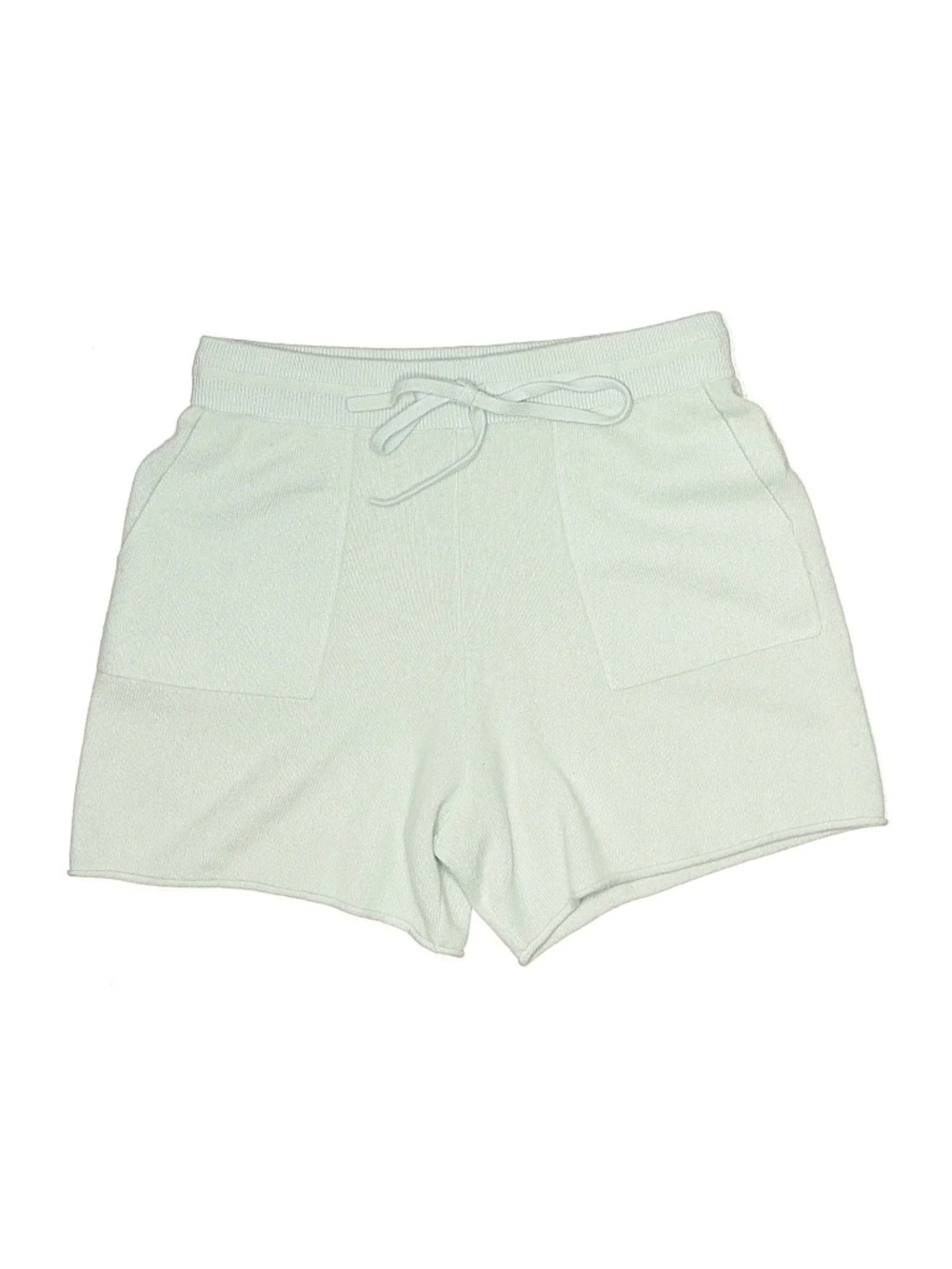 White + Warren 100% Cashmere Drawstring Lounge Shorts Blue Small